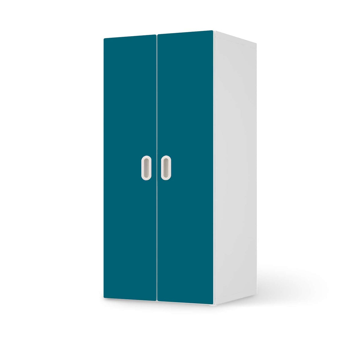 Möbelfolie Türkisgrün Dark - IKEA Stuva / Fritids Schrank - 2 große Türen  - weiss