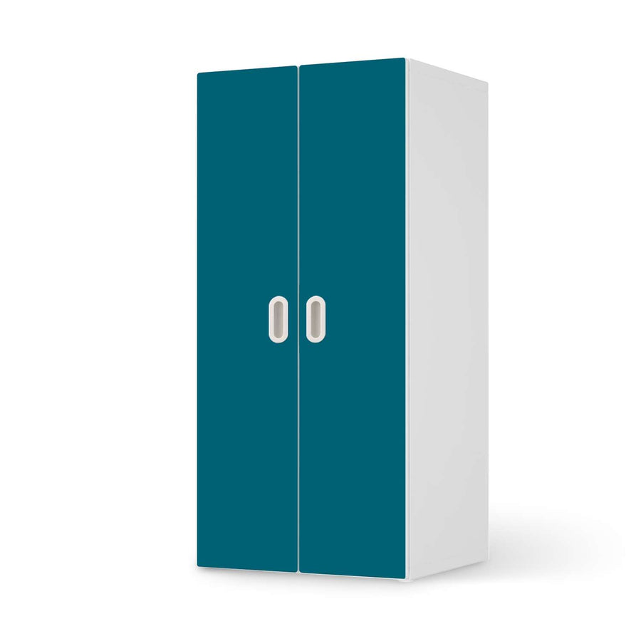 Möbelfolie Türkisgrün Dark - IKEA Stuva / Fritids Schrank - 2 große Türen  - weiss