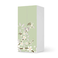 Möbelfolie White Blossoms - IKEA Stuva / Fritids Schrank - 2 große Türen  - weiss