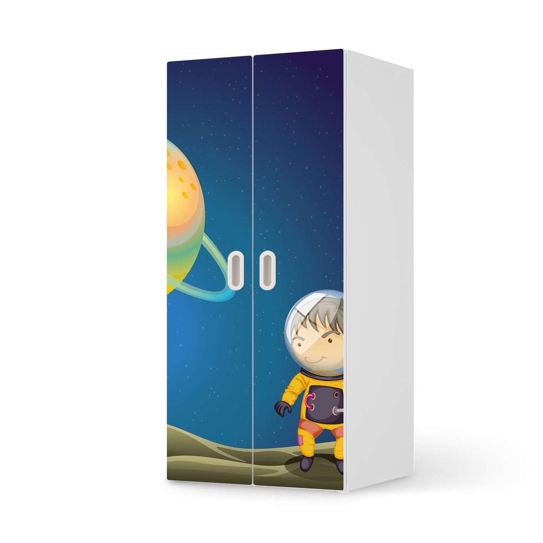 Möbelfolie Young Explorer - IKEA Stuva / Fritids Schrank - 2 große Türen  - weiss