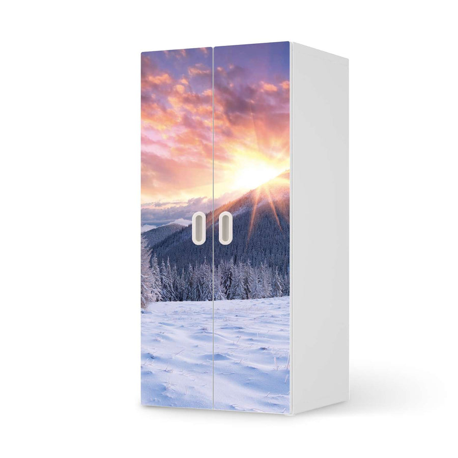 Möbelfolie Zauberhafte Winterlandschaft - IKEA Stuva / Fritids Schrank - 2 große Türen  - weiss