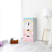 Möbelfolie Candyland - IKEA Stuva kombiniert - 2 Schubladen und 2 kleine Türen - Kinderzimmer