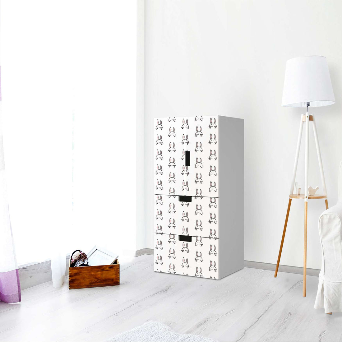 Möbelfolie Hoppel - IKEA Stuva kombiniert - 2 Schubladen und 2 kleine Türen - Kinderzimmer
