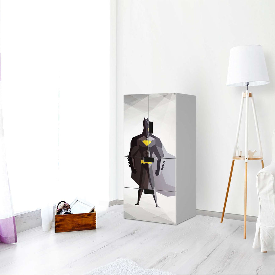 Möbelfolie Mr. Black - IKEA Stuva kombiniert - 2 Schubladen und 2 kleine Türen - Kinderzimmer