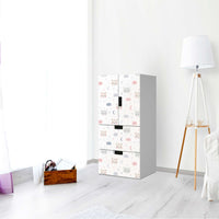 Möbelfolie Sweet Dreams - IKEA Stuva kombiniert - 2 Schubladen und 2 kleine Türen - Kinderzimmer