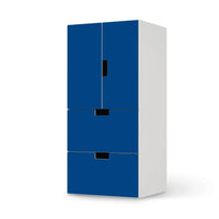 Möbelfolie Blau Dark - IKEA Stuva kombiniert - 2 Schubladen und 2 kleine Türen  - weiss