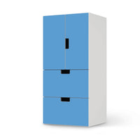 Möbelfolie Blau Light - IKEA Stuva kombiniert - 2 Schubladen und 2 kleine Türen  - weiss