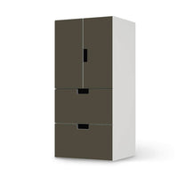 Möbelfolie Braungrau Dark - IKEA Stuva kombiniert - 2 Schubladen und 2 kleine Türen  - weiss