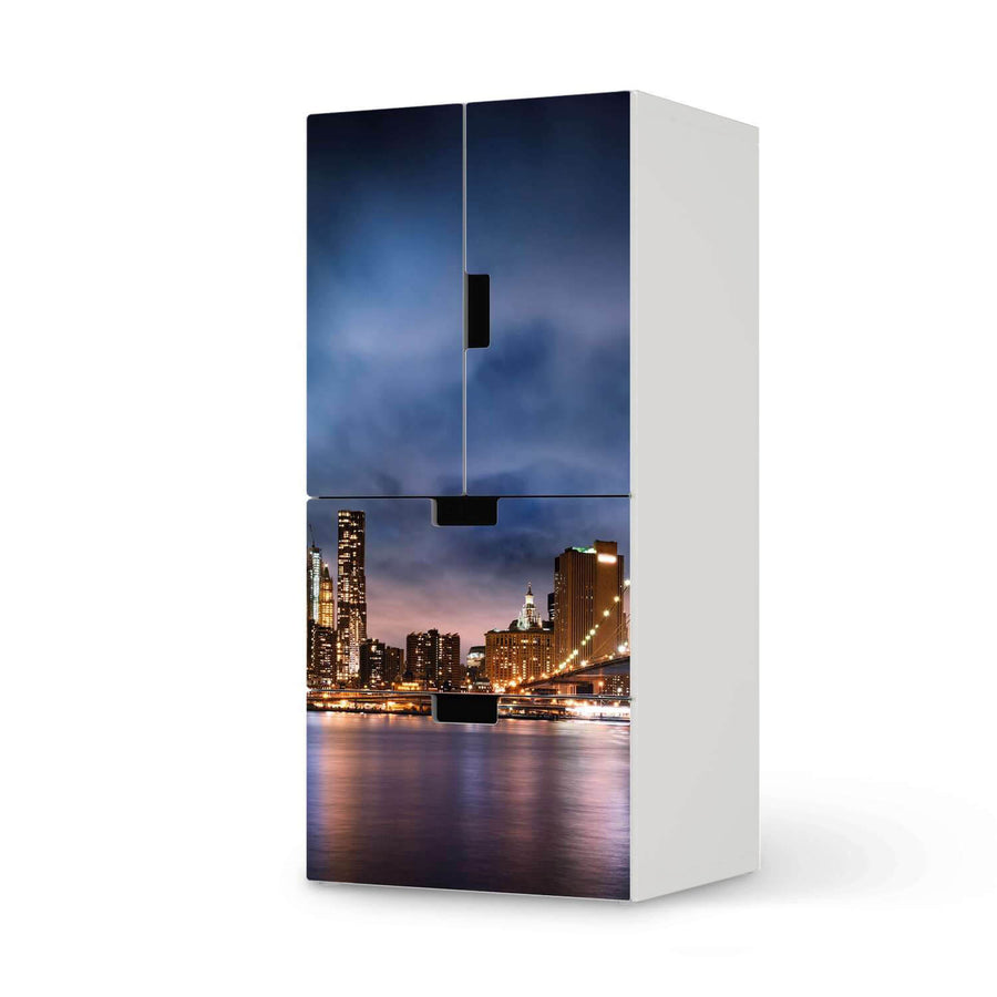 Möbelfolie Brooklyn Bridge - IKEA Stuva kombiniert - 2 Schubladen und 2 kleine Türen  - weiss