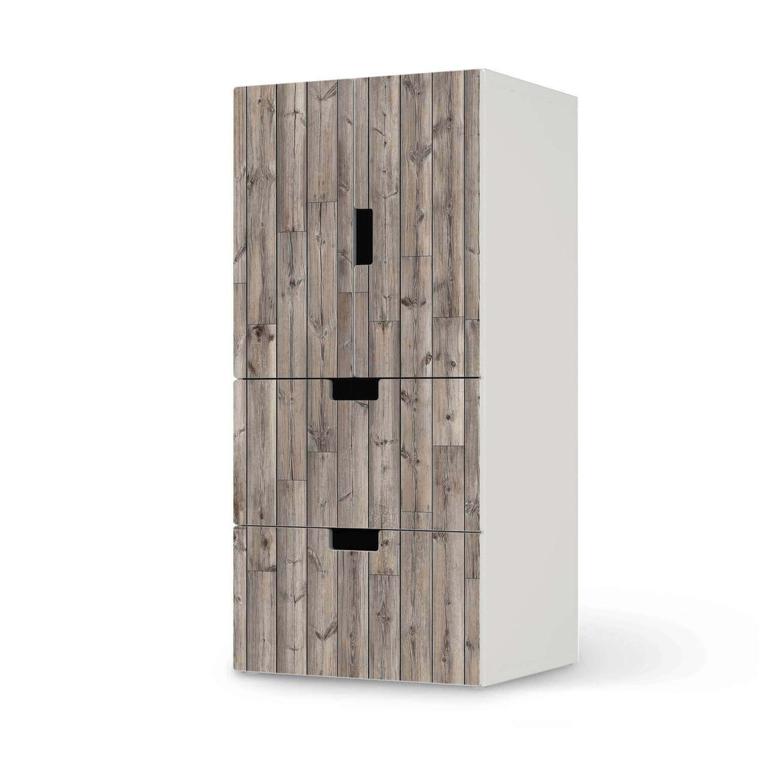 Möbelfolie Dark washed - IKEA Stuva kombiniert - 2 Schubladen und 2 kleine Türen  - weiss