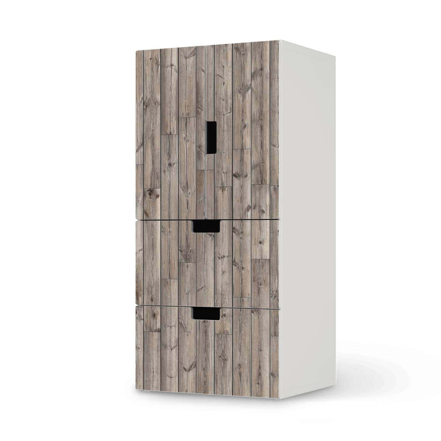 Möbelfolie Dark washed - IKEA Stuva kombiniert - 2 Schubladen und 2 kleine Türen  - weiss