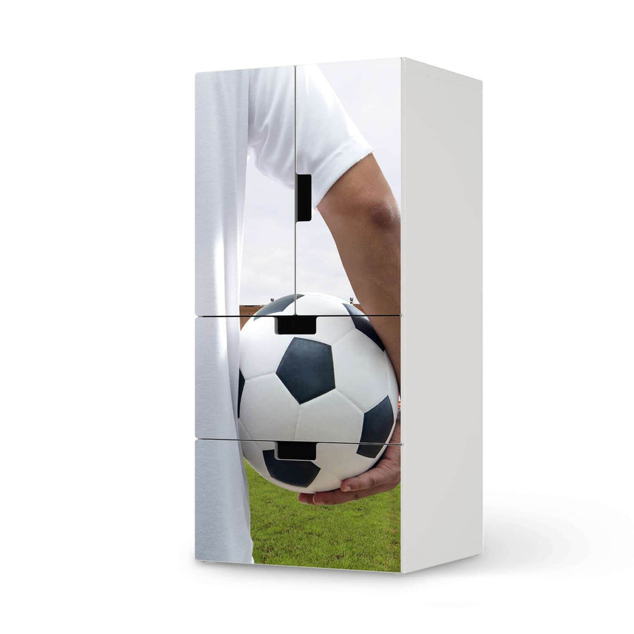Möbelfolie Footballmania - IKEA Stuva kombiniert - 2 Schubladen und 2 kleine Türen  - weiss