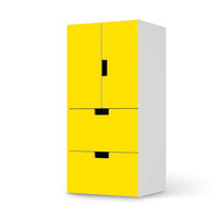 Möbelfolie Gelb Dark - IKEA Stuva kombiniert - 2 Schubladen und 2 kleine Türen  - weiss