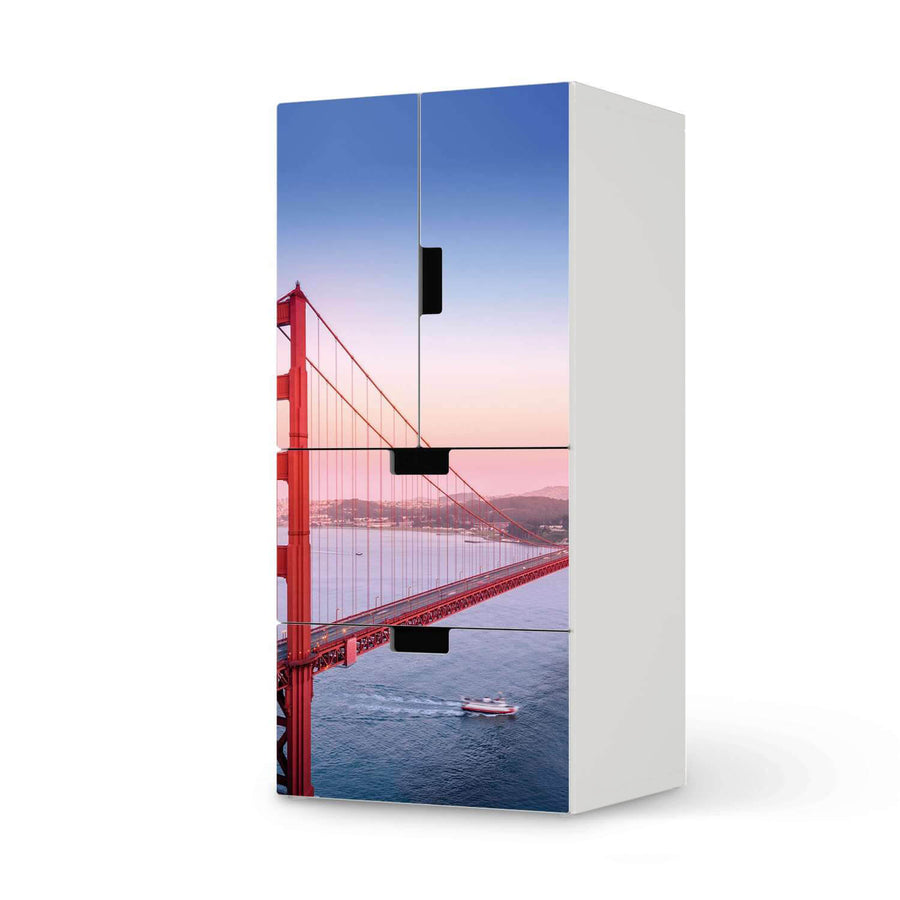 Möbelfolie Golden Gate - IKEA Stuva kombiniert - 2 Schubladen und 2 kleine Türen  - weiss