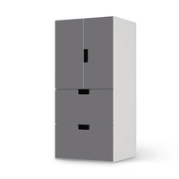 Möbelfolie Grau Light - IKEA Stuva kombiniert - 2 Schubladen und 2 kleine Türen  - weiss