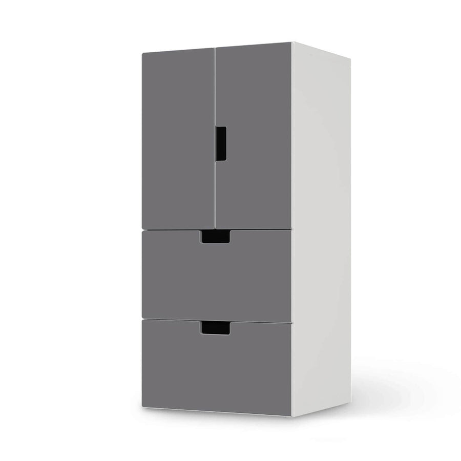 Möbelfolie Grau Light - IKEA Stuva kombiniert - 2 Schubladen und 2 kleine Türen  - weiss