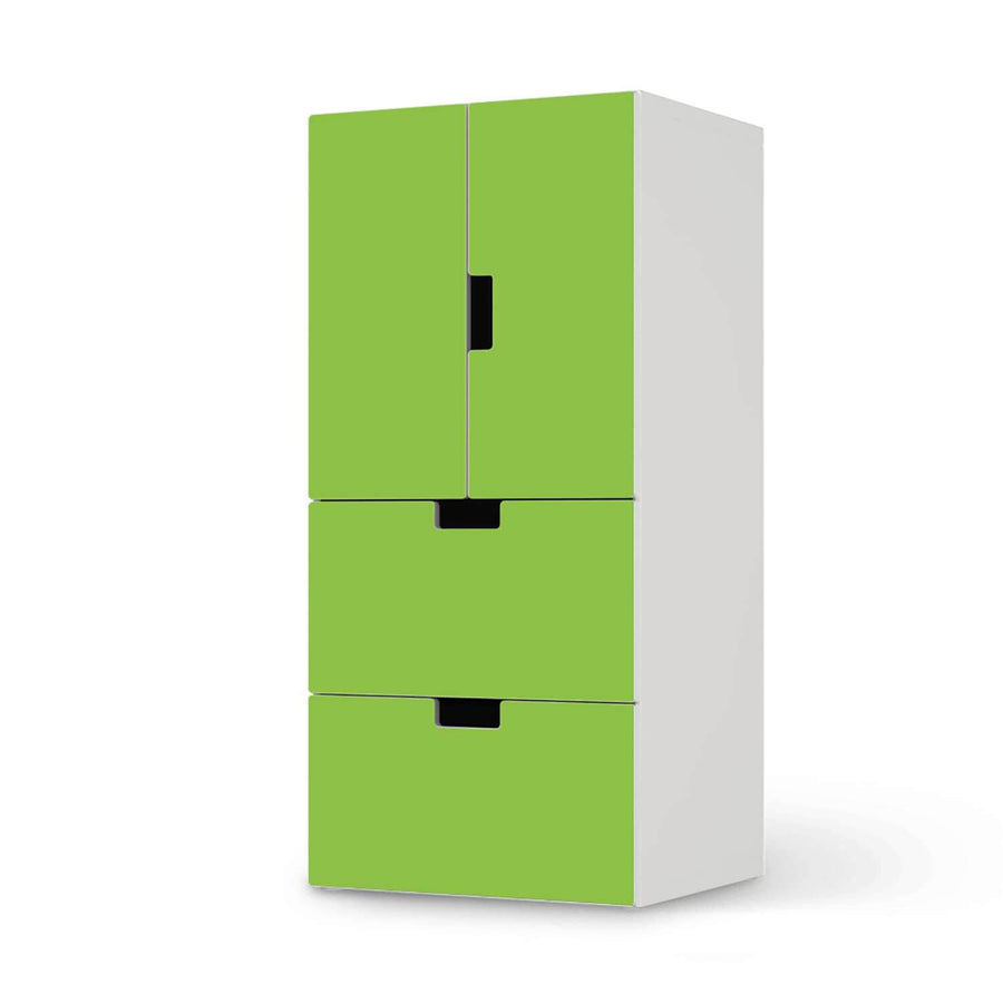 Möbelfolie Hellgrün Dark - IKEA Stuva kombiniert - 2 Schubladen und 2 kleine Türen  - weiss