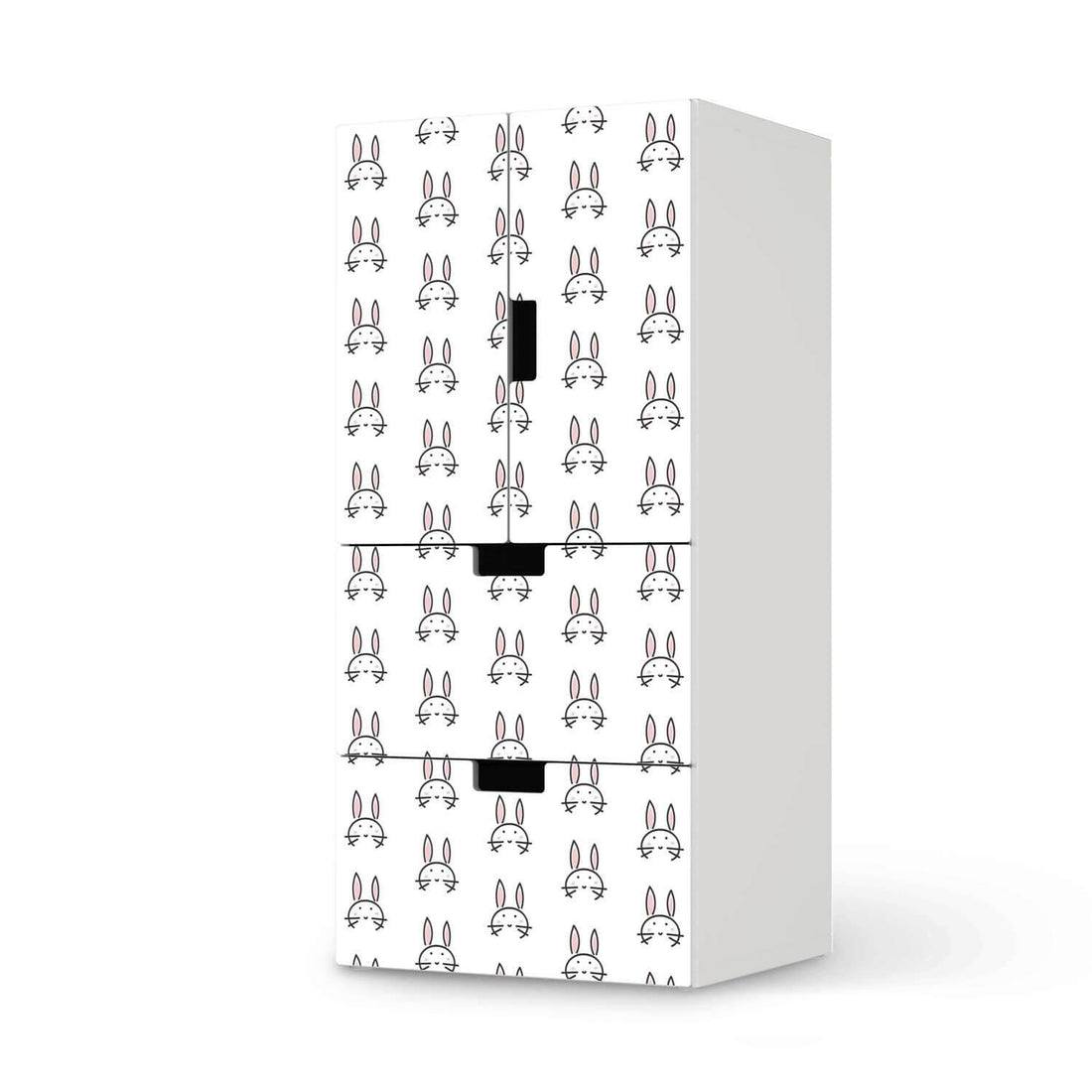 Möbelfolie Hoppel - IKEA Stuva kombiniert - 2 Schubladen und 2 kleine Türen  - weiss