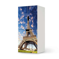 Möbelfolie La Tour Eiffel - IKEA Stuva kombiniert - 2 Schubladen und 2 kleine Türen  - weiss