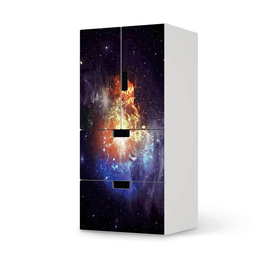 Möbelfolie Nebula - IKEA Stuva kombiniert - 2 Schubladen und 2 kleine Türen  - weiss