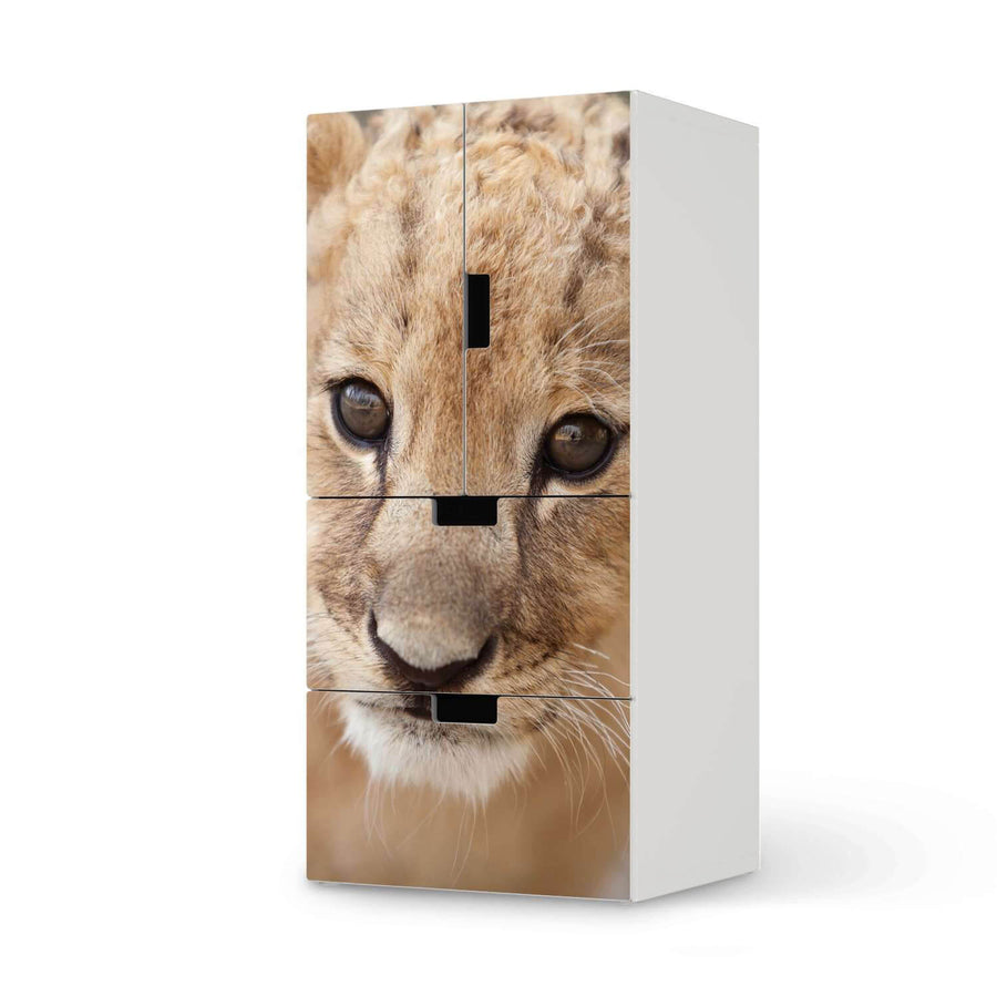 Möbelfolie Simba - IKEA Stuva kombiniert - 2 Schubladen und 2 kleine Türen  - weiss