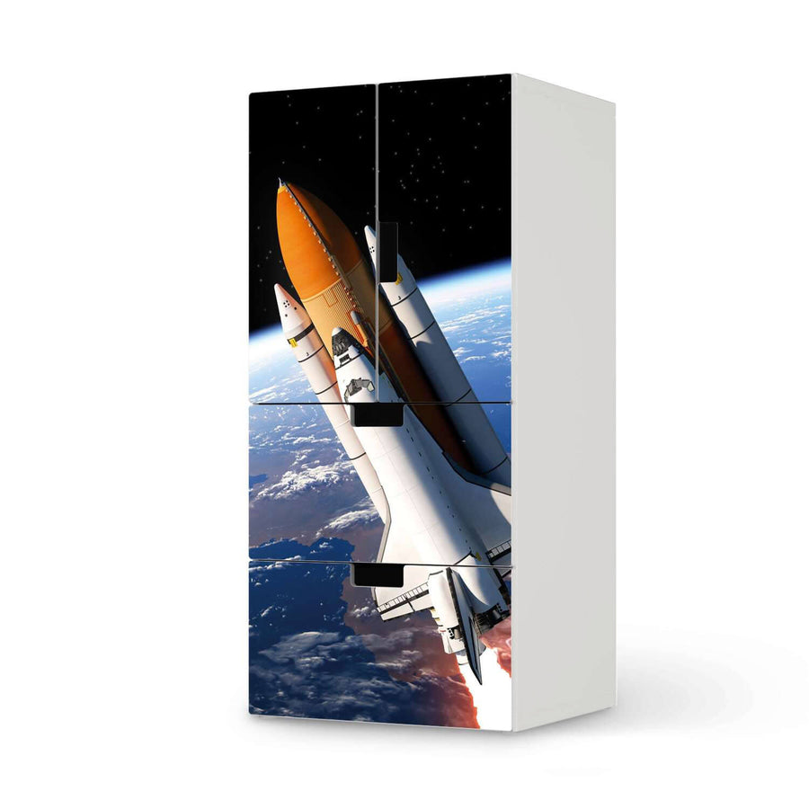 Möbelfolie Space Traveller - IKEA Stuva kombiniert - 2 Schubladen und 2 kleine Türen  - weiss