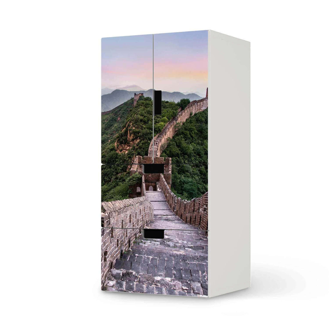 Möbelfolie The Great Wall - IKEA Stuva kombiniert - 2 Schubladen und 2 kleine Türen  - weiss
