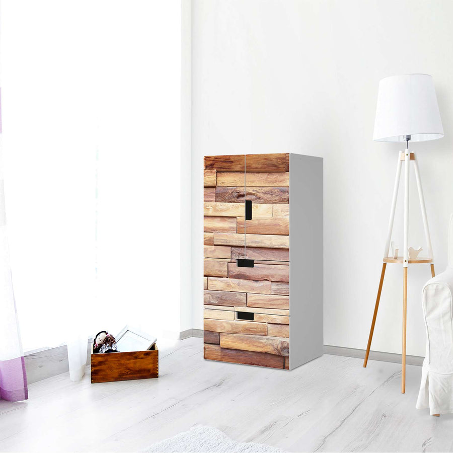 Möbelfolie Artwood - IKEA Stuva kombiniert - 2 Schubladen und 2 kleine Türen - Wohnzimmer
