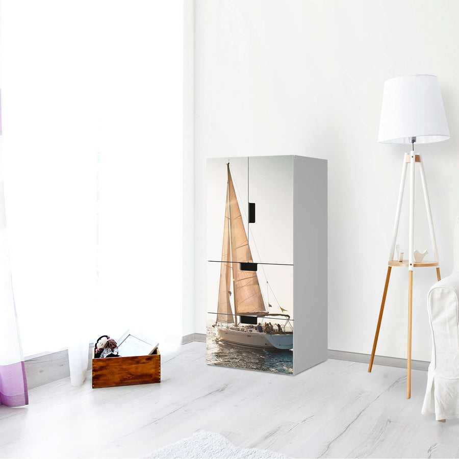 Möbelfolie Freedom - IKEA Stuva kombiniert - 2 Schubladen und 2 kleine Türen - Wohnzimmer