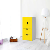 Möbelfolie Gelb Dark - IKEA Stuva kombiniert - 2 Schubladen und 2 kleine Türen - Wohnzimmer