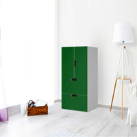 Möbelfolie Grün Dark - IKEA Stuva kombiniert - 2 Schubladen und 2 kleine Türen - Wohnzimmer