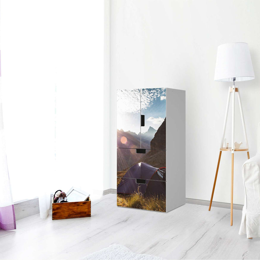 Möbelfolie Into the Wild - IKEA Stuva kombiniert - 2 Schubladen und 2 kleine Türen - Wohnzimmer