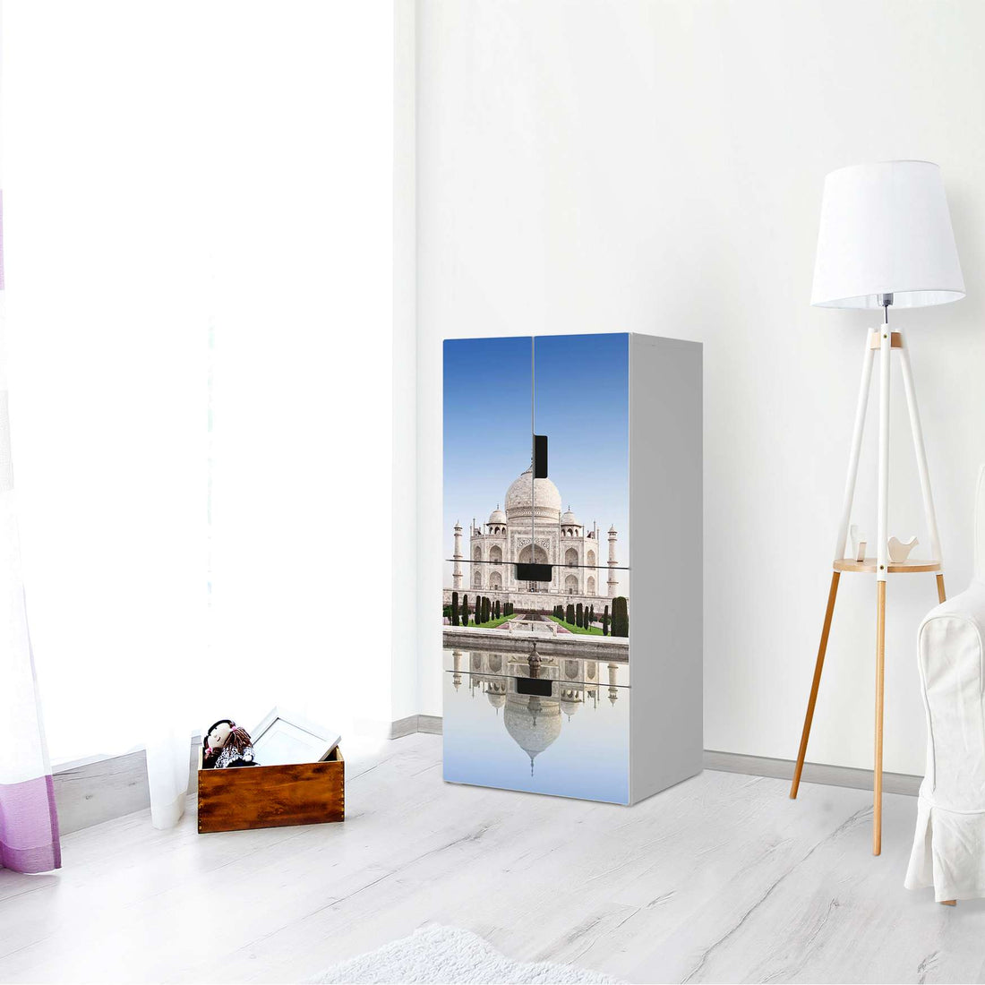 Möbelfolie Taj Mahal - IKEA Stuva kombiniert - 2 Schubladen und 2 kleine Türen - Wohnzimmer