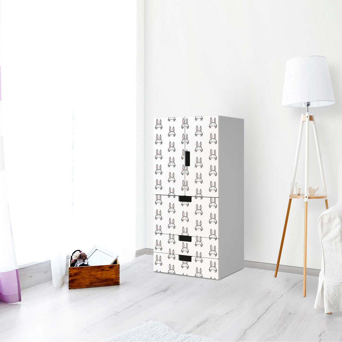 Möbelfolie Hoppel - IKEA Stuva kombiniert - 3 Schubladen und 2 kleine Türen - Kinderzimmer