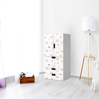 Möbelfolie Sweet Dreams - IKEA Stuva kombiniert - 3 Schubladen und 2 kleine Türen - Kinderzimmer