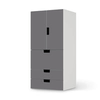 Möbelfolie Grau Light - IKEA Stuva kombiniert - 3 Schubladen und 2 kleine Türen  - weiss