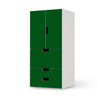 Möbelfolie Grün Dark - IKEA Stuva kombiniert - 3 Schubladen und 2 kleine Türen  - weiss