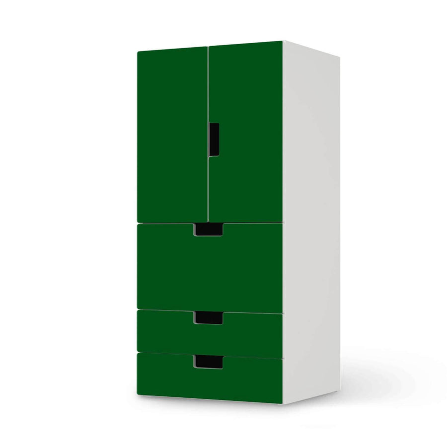 Möbelfolie Grün Dark - IKEA Stuva kombiniert - 3 Schubladen und 2 kleine Türen  - weiss