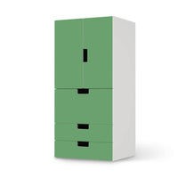 Möbelfolie Grün Light - IKEA Stuva kombiniert - 3 Schubladen und 2 kleine Türen  - weiss