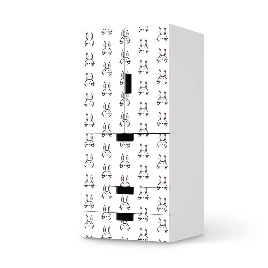 Möbelfolie Hoppel - IKEA Stuva kombiniert - 3 Schubladen und 2 kleine Türen  - weiss