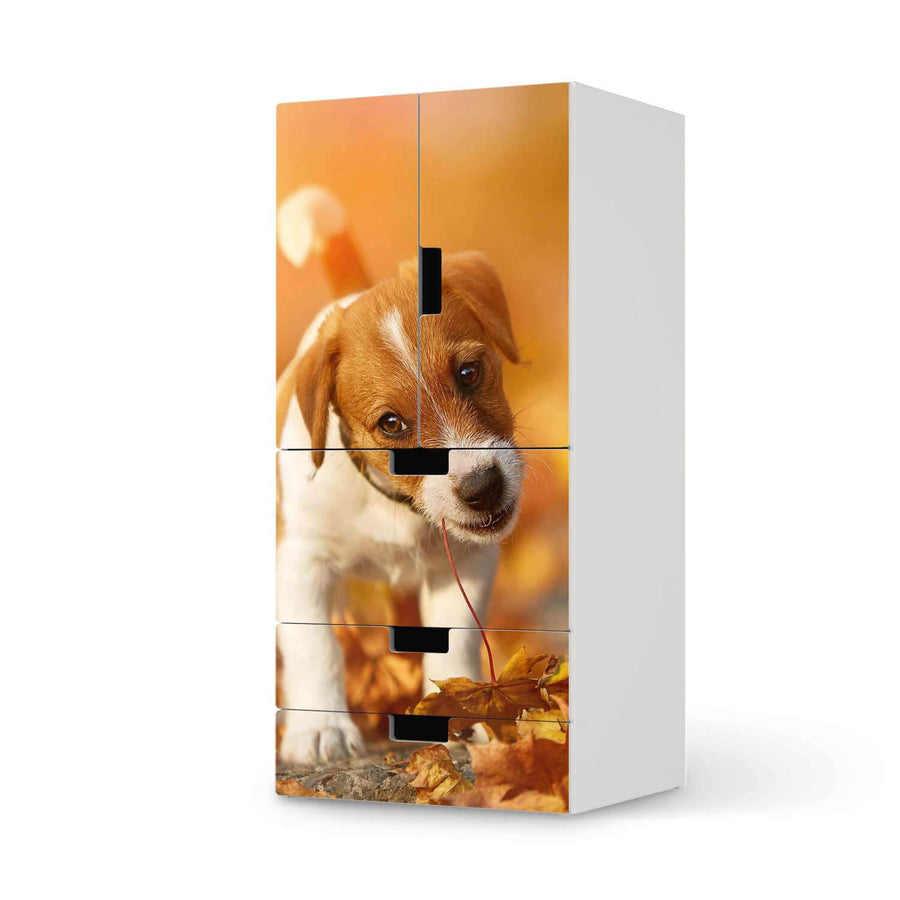 Möbelfolie Jack the Puppy - IKEA Stuva kombiniert - 3 Schubladen und 2 kleine Türen  - weiss