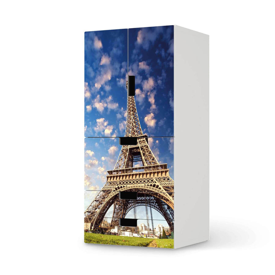 Möbelfolie La Tour Eiffel - IKEA Stuva kombiniert - 3 Schubladen und 2 kleine Türen  - weiss