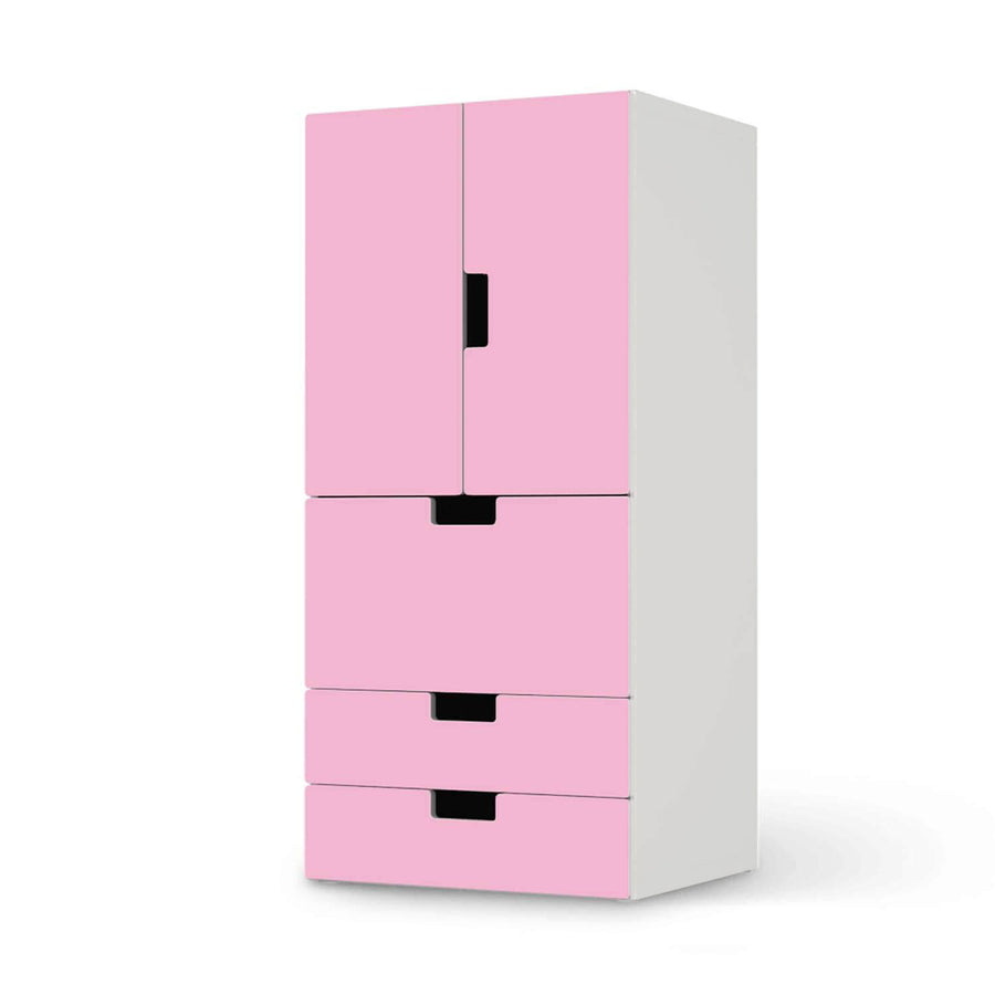 Möbelfolie Pink Light - IKEA Stuva kombiniert - 3 Schubladen und 2 kleine Türen  - weiss