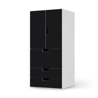 Möbelfolie Schwarz - IKEA Stuva kombiniert - 3 Schubladen und 2 kleine Türen  - weiss