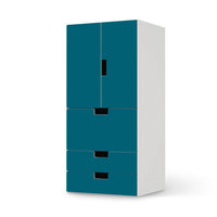 Möbelfolie Türkisgrün Dark - IKEA Stuva kombiniert - 3 Schubladen und 2 kleine Türen  - weiss
