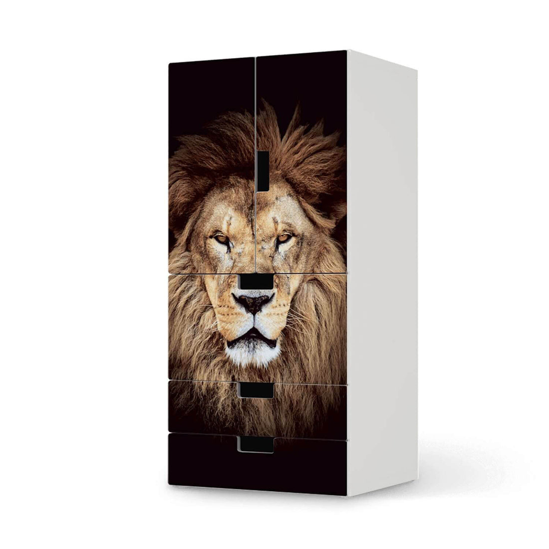 Möbelfolie Wild Eyes - IKEA Stuva kombiniert - 3 Schubladen und 2 kleine Türen  - weiss