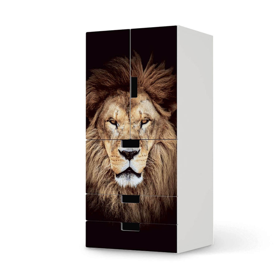 Möbelfolie Wild Eyes - IKEA Stuva kombiniert - 3 Schubladen und 2 kleine Türen  - weiss