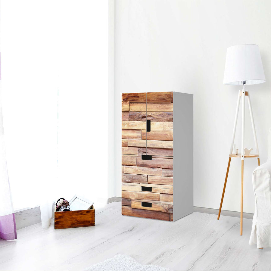 Möbelfolie Artwood - IKEA Stuva kombiniert - 3 Schubladen und 2 kleine Türen - Wohnzimmer