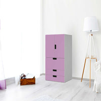 Möbelfolie Flieder Light - IKEA Stuva kombiniert - 3 Schubladen und 2 kleine Türen - Wohnzimmer