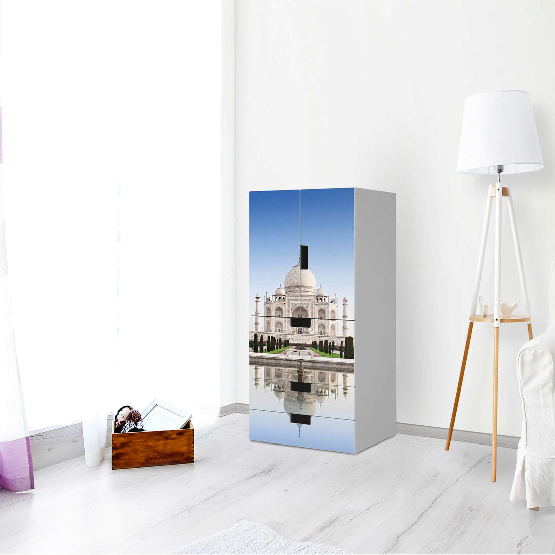 Möbelfolie Taj Mahal - IKEA Stuva kombiniert - 3 Schubladen und 2 kleine Türen - Wohnzimmer